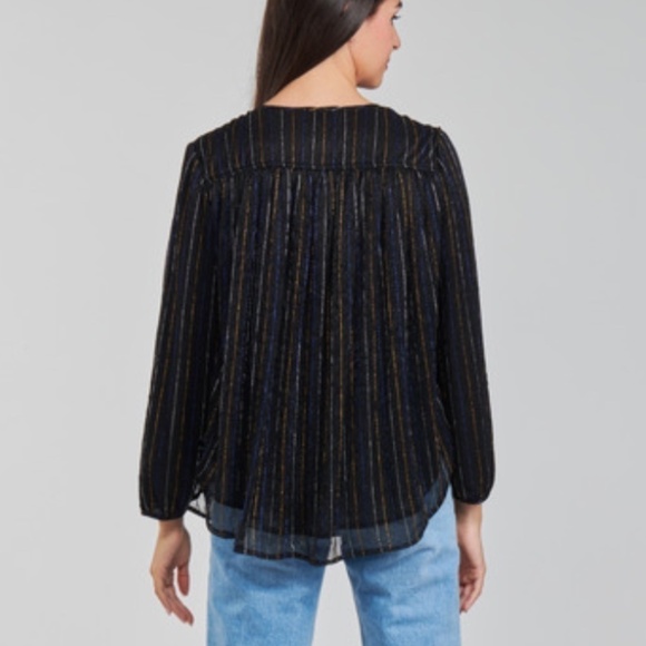 Anthropologie See U Soon Black Sparkle Multicoloured Blouse - Size XS - Picture 2 of 16